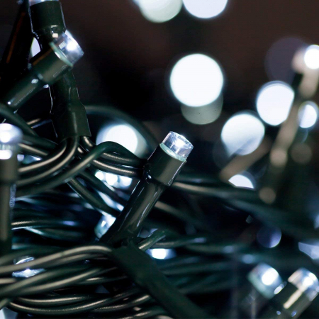 Lampki Choinkowe 100 LED Biały Zimny Wewnętrzne